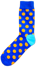 Sloth Sox- Blue Yellow Polka Dots Socks