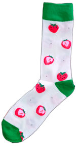 Sloth Sox- Strawberry White Socks