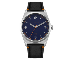 French Connection Men's 40mm  Synthetic Leather Watch - Black