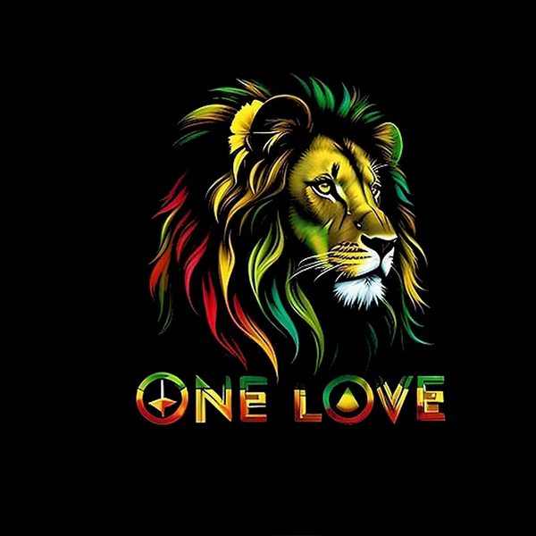 Heat Transfer Sticker - Lion Rasta One Love