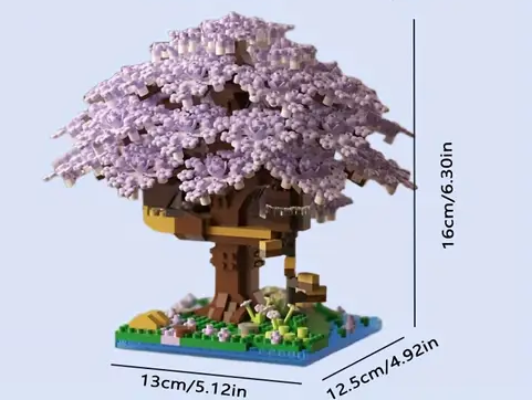 Cherry Blossom Bonsai Tree Building Block Set