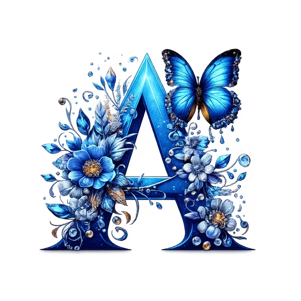 Heat Transfer Sticker - Butterfly Letter A