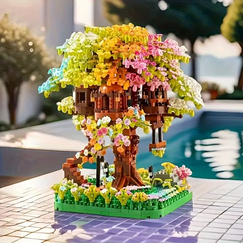 Colourful Treehouse Building Blocks Set