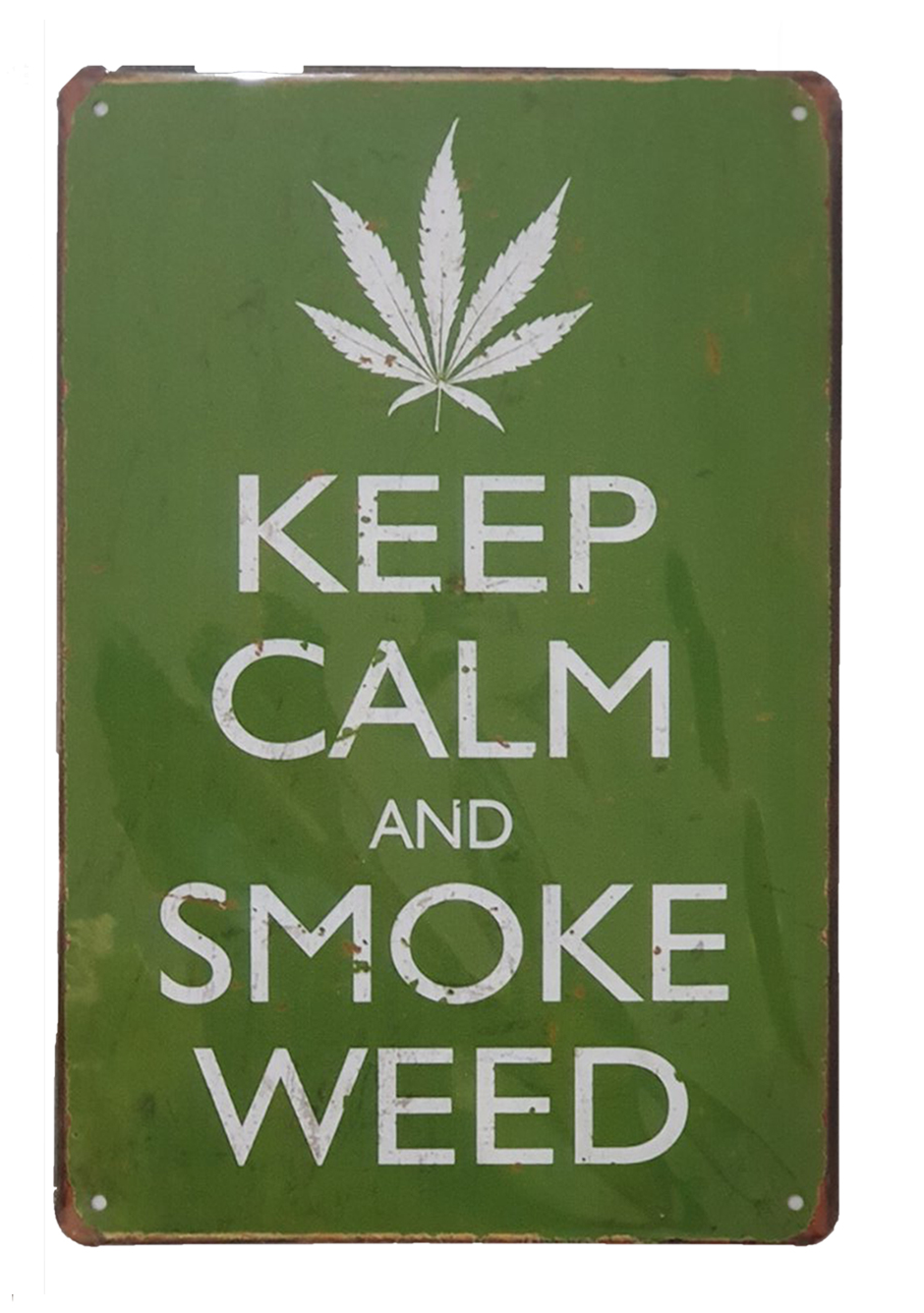 Retro Metal Sign- Keep Calm & S.... Weed