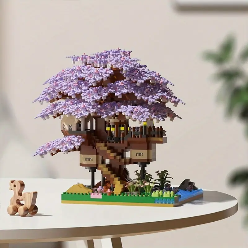 Cherry Blossom Bonsai Tree Building Block Set