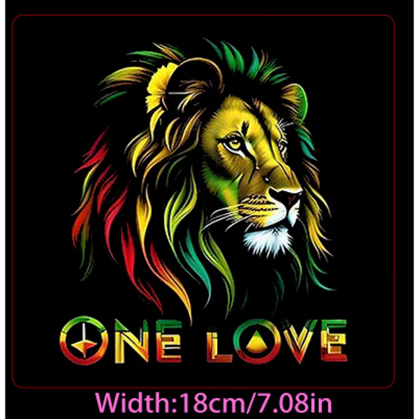 Heat Transfer Sticker - Lion Rasta One Love