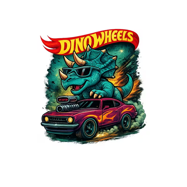 Heat Transfer Sticker - Dino Wheels