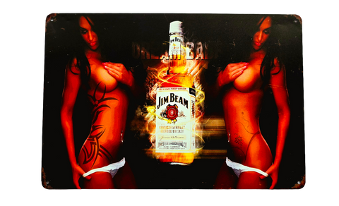 Retro Metal Sign- Jim Beam Whiskey