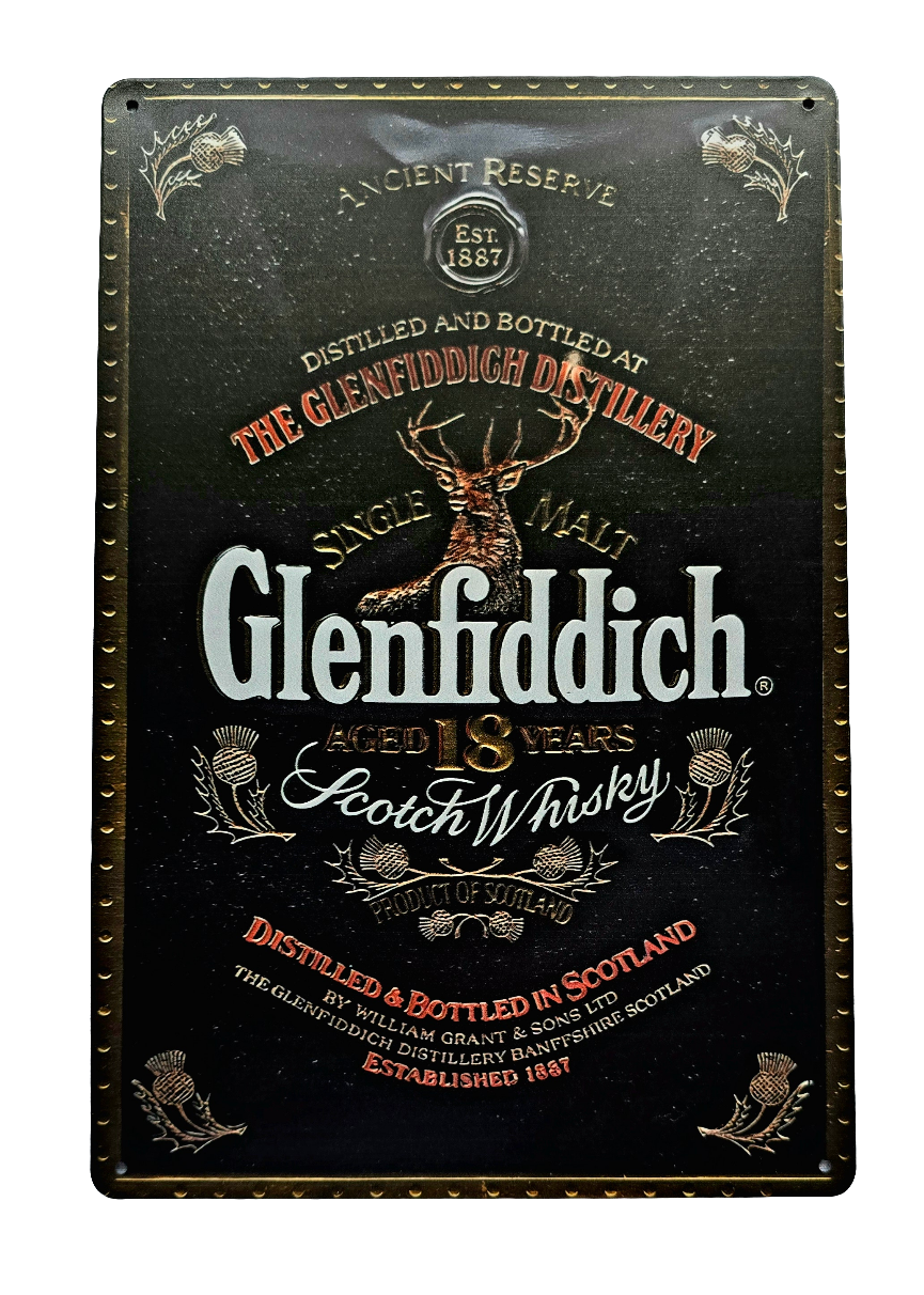 Retro Metal Sign- Glenfiddich Whiskey