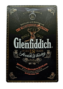 Retro Metal Sign- Glenfiddich Whiskey