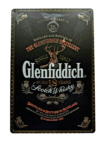 Retro Metal Sign- Glenfiddich Whiskey