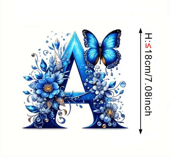 Heat Transfer Sticker - Butterfly Letter A