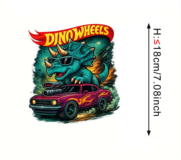 Heat Transfer Sticker - Dino Wheels
