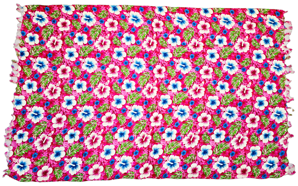 Hibiscus Pink Sarong with Frills