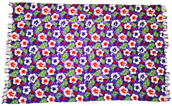 Hibiscus Purple Sarong with Frills