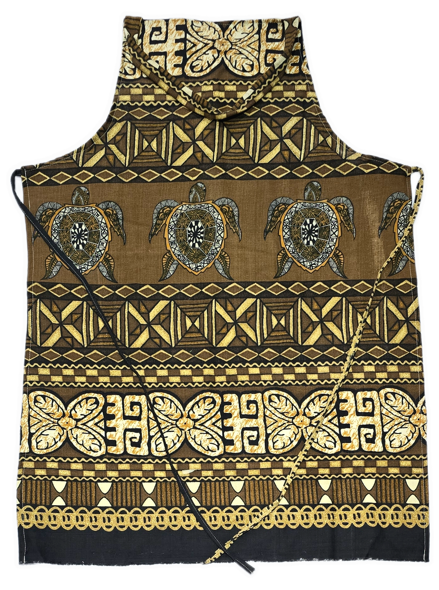 Brown Turtle Island Design Apron-Unisex