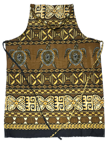 Brown Turtle Island Design Apron-Unisex
