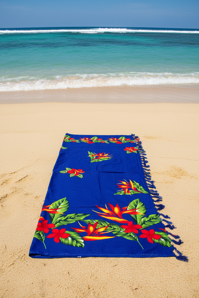 Blue Flower Sarong with Frills