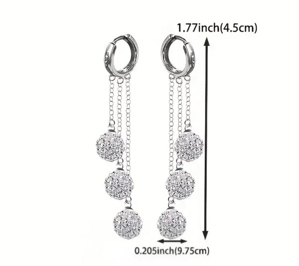 Sterling Silver Moissanite & Tassel Earrings