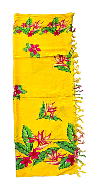 Yellow Flower Sarong with Frills