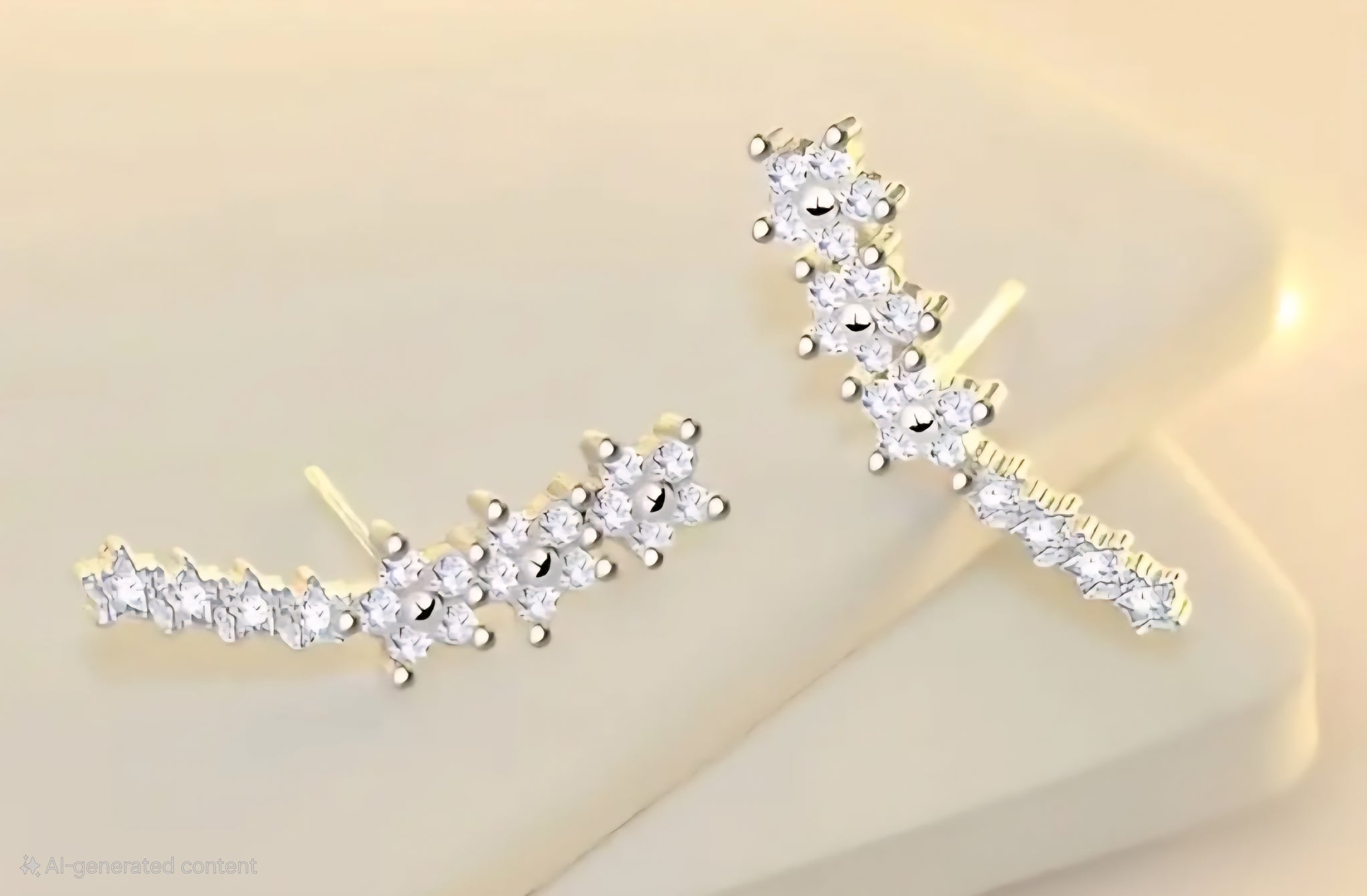 Sterling Silver Zirconia Seven Flowers  Earrings