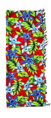 Dark Red Sarong with Frills