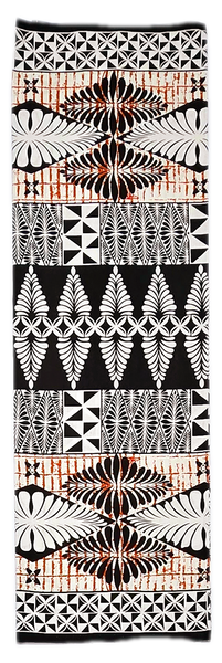 White Black Tapa Leaves Lavalava