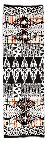 White Black Tapa Leaves Lavalava