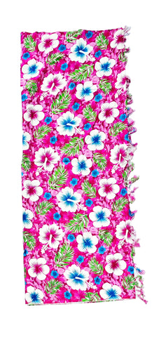Hibiscus Pink Sarong with Frills