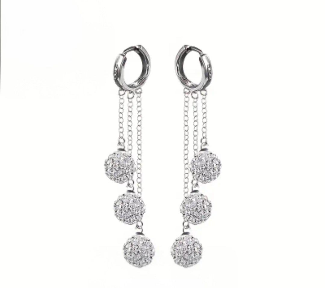 Sterling Silver Moissanite & Tassel Earrings