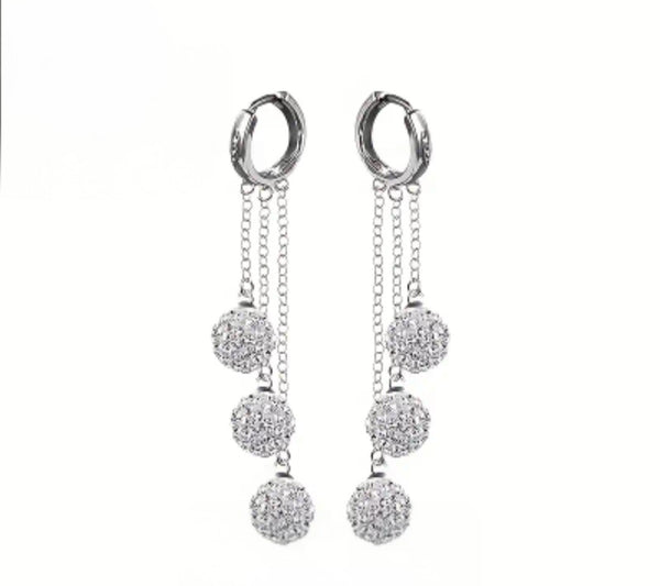 Sterling Silver Moissanite & Tassel Earrings