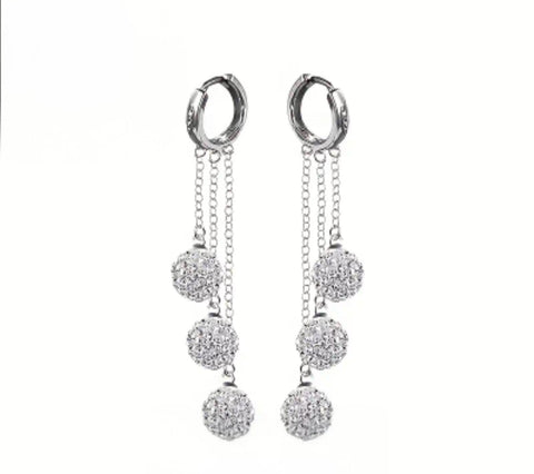 Sterling Silver Moissanite & Tassel Earrings