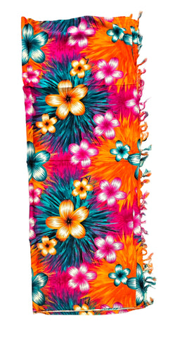 Orange Turquoise Sarong with Frills