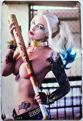 Retro Metal Sign- DC Harley Quinn