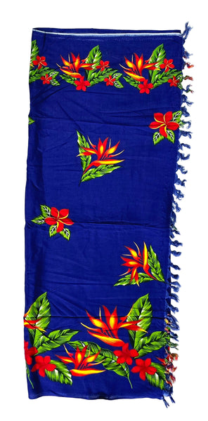 Blue Flower Sarong with Frills