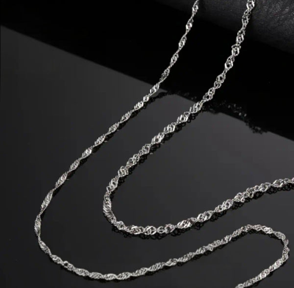 Sterling Silvery Water Wave Chain