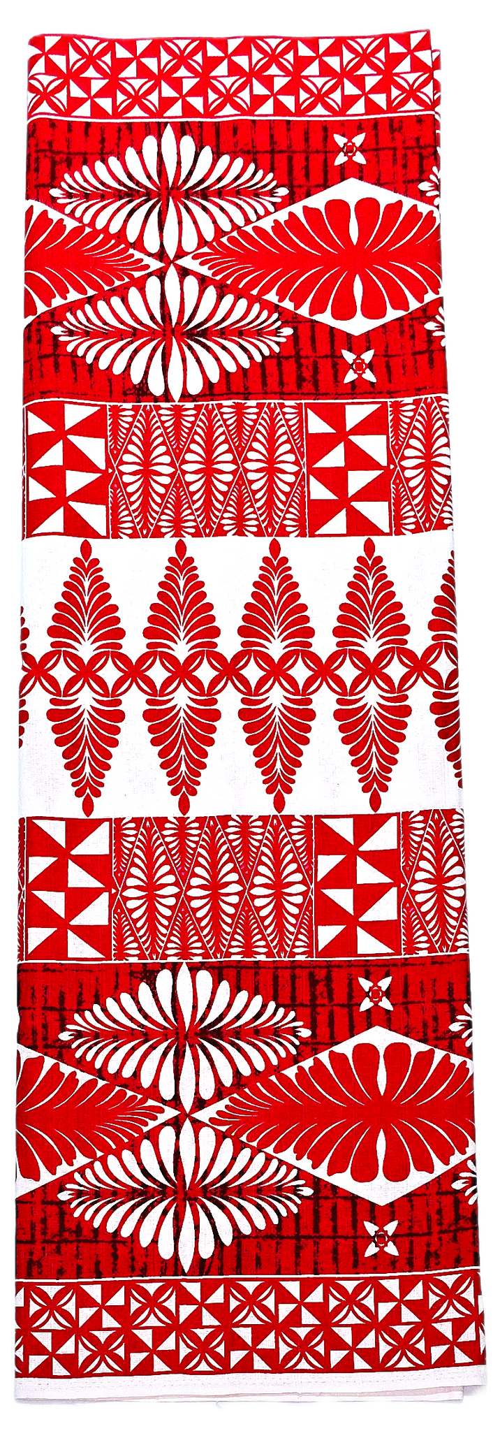 Red White Tapa Leaves Lavalava