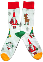 Sloth Sox- White Merry Christmas Socks