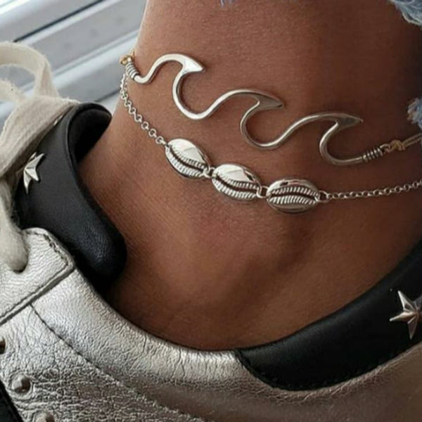 Shell & Wave Anklet Combo