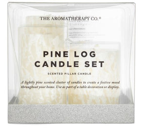 The Aromatherapy Co Pine Log Candle Set