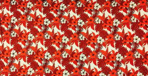 Red White  Hibiscus Sarong