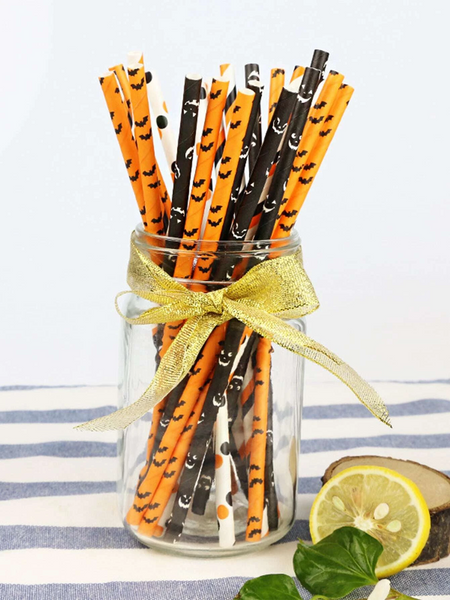 Haunted Theme Disposable Straws- 25pc