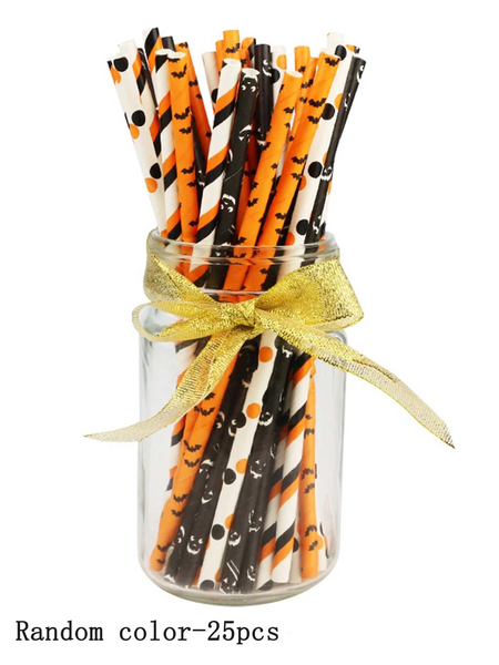 Haunted Theme Disposable Straws- 25pc