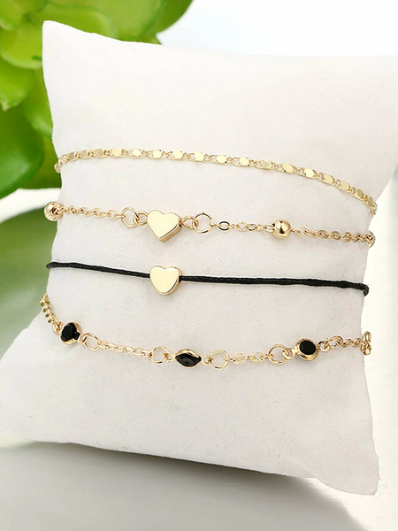 Heart Anklet 4pc Set