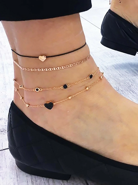 Heart Anklet 4pc Set