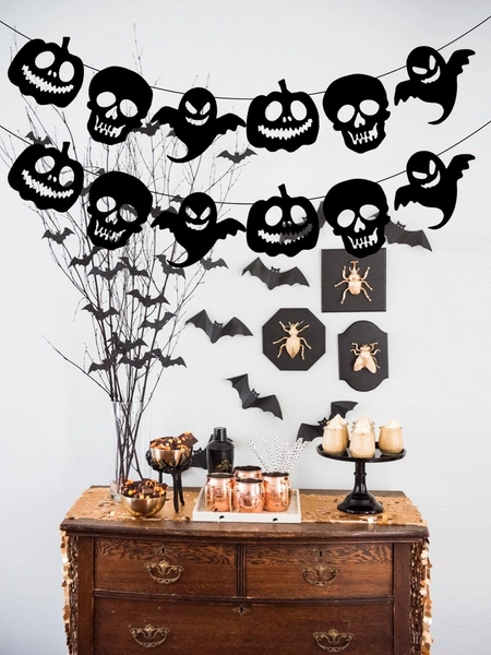 Black Ghost  Party Decor Banner