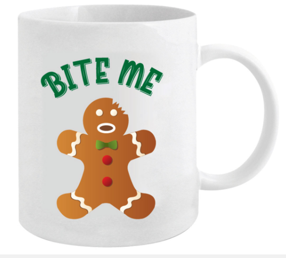 Bite Me - Gingerbread Man Mug-355mL