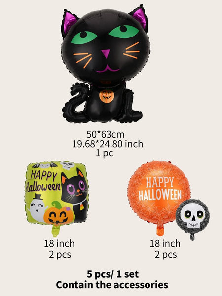 Happy Halloween Balloons-5pc Pack