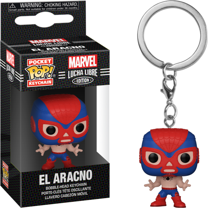 Funko Pocket Pop Marvel:( Lucha Libre Edition)- El Aracno Spider-Man Vinyl Keychain