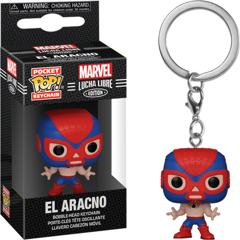 Funko Pocket Pop Marvel:( Lucha Libre Edition)- El Aracno Spider-Man Vinyl Keychain